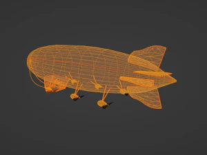 Airship PBR low poly animated 3D Model