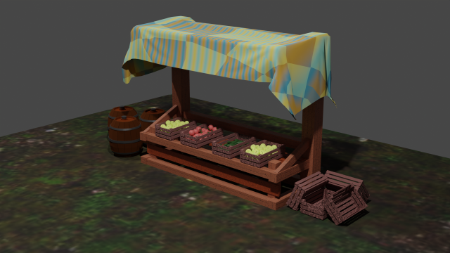 Shop pack in medieval style PBR Low poly game ready Modèle 3D .c4d .max .obj .3ds .fbx .stl .blend 