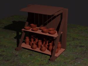 Shop pack in medieval style PBR Low poly game ready Modèle 3D