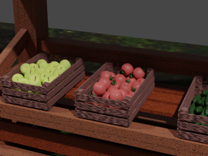 Shop pack in medieval style PBR Low poly game ready Modèle 3D