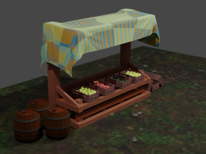 Shop pack in medieval style PBR Low poly game ready Modèle 3D