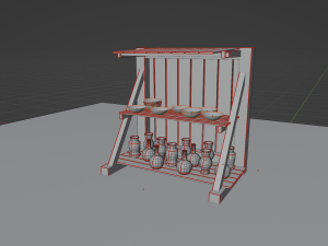 Shop pack in medieval style PBR Low poly game ready Modèle 3D