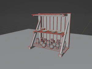 Shop pack in medieval style PBR Low poly game ready 3D Model