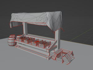 Shop pack in medieval style PBR Low poly game ready Modèle 3D
