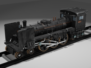 Locomotive c5795 PBR Low poly game ready Modelo 3D