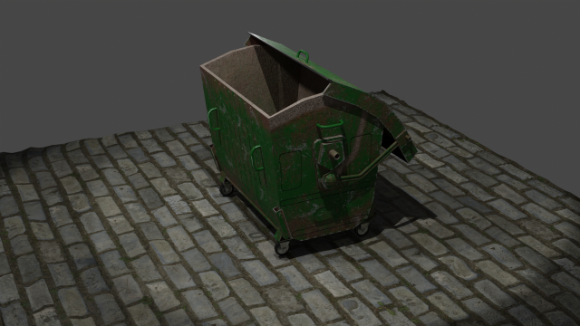 Trash cans conteiners PBR Low-poly game ready Modelo 3D .c4d .max .obj .3ds .fbx .stl .blend 