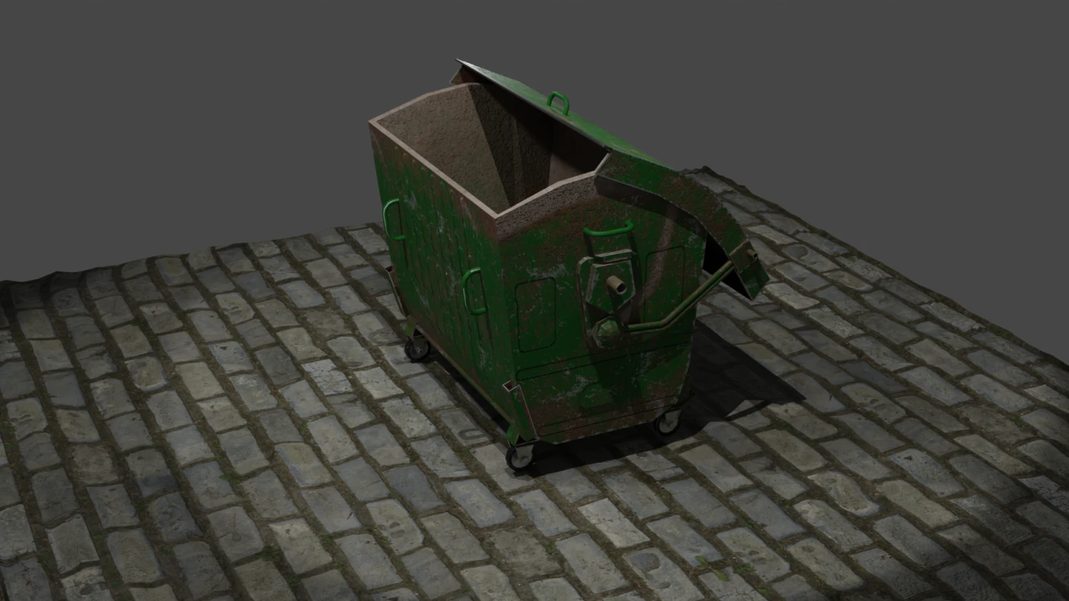 Trash cans conteiners PBR Low-poly game ready 3D Model .c4d .max .obj .3ds .fbx .stl .blend