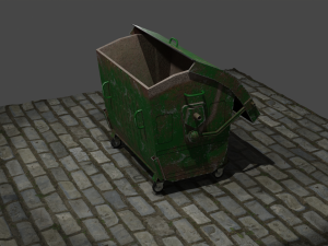 Trash cans conteiners PBR Low-poly game ready Modelo 3D