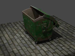 &Ccedil;&ouml;p kutuları konteynerleri PBR D&uuml;ş&uuml;k poli oyuna hazır 3D Model