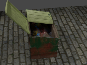 Trash cans conteiners PBR Low-poly game ready Modelo 3D