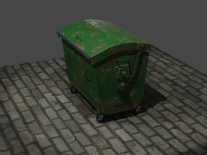 Trash cans conteiners PBR Low-poly game ready Modelo 3D