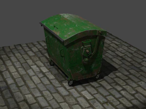 Trash cans conteiners PBR Low-poly game ready 3D Model