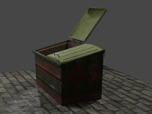 Trash cans conteiners PBR Low-poly game ready Modelo 3D