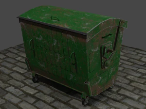 Trash cans conteiners PBR Low-poly game ready 3D Model
