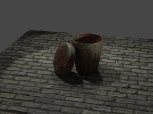 Trash cans conteiners PBR Low-poly game ready Modelo 3D