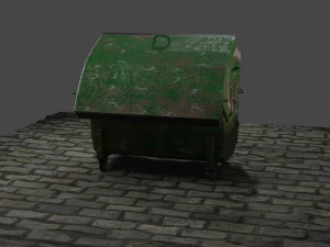 Trash cans conteiners PBR Low-poly game ready 3D Model