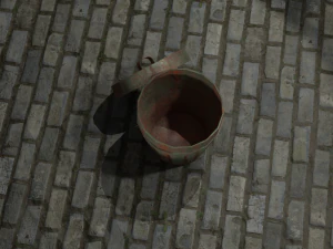Trash cans conteiners PBR Low-poly game ready 3D Model