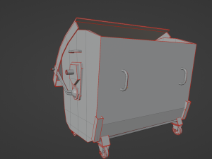 Trash cans conteiners PBR Low-poly game ready Modelo 3D