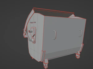 Trash cans conteiners PBR Low-poly game ready 3D Model