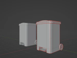 Trash cans conteiners PBR Low-poly game ready 3D Model