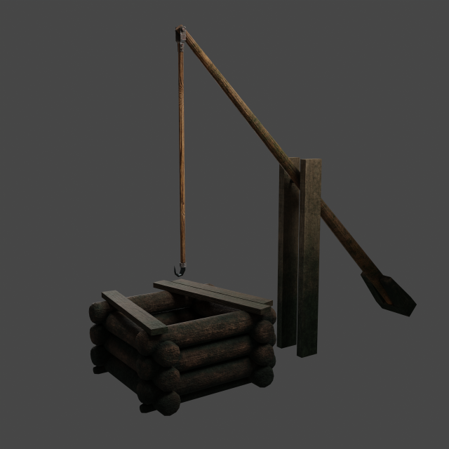 Medieval well pack low-poly PBR game ready Modelo 3D .c4d .max .obj .3ds .fbx .stl .blend 