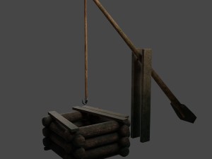 Medieval well pack low-poly PBR game ready Model 3D