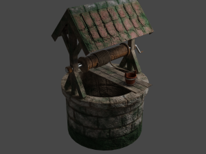 Medieval well pack low-poly PBR game ready Modelo 3D