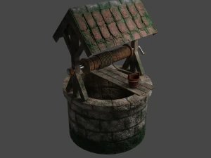 Medieval well pack low-poly PBR game ready 3D Model