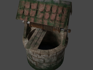 Medieval well pack low-poly PBR game ready Modelo 3D