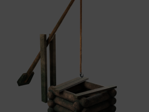 Medieval well pack low-poly PBR game ready Modelo 3D