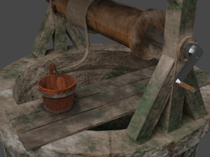 Medieval well pack low-poly PBR game ready Modelo 3D