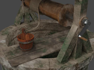 Medieval well pack low-poly PBR game ready 3D Model