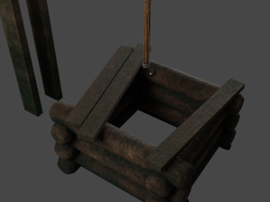 Medieval well pack low-poly PBR game ready Modelo 3D