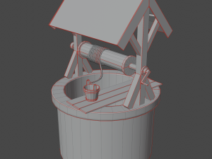 Medieval well pack low-poly PBR game ready Modelo 3D