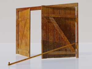 Old gates PBR Low-poly 3D 模型