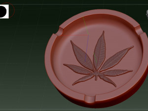 Ashtray with Marijuana leaf 3D Print Model