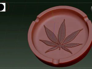 Cinzeiro com folha de maconha Modelo de Impressão 3D