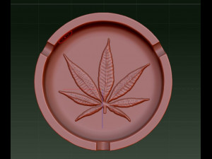 Ashtray with Marijuana leaf 3D Print Model
