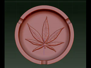 Ashtray with Marijuana leaf 3D Print Model