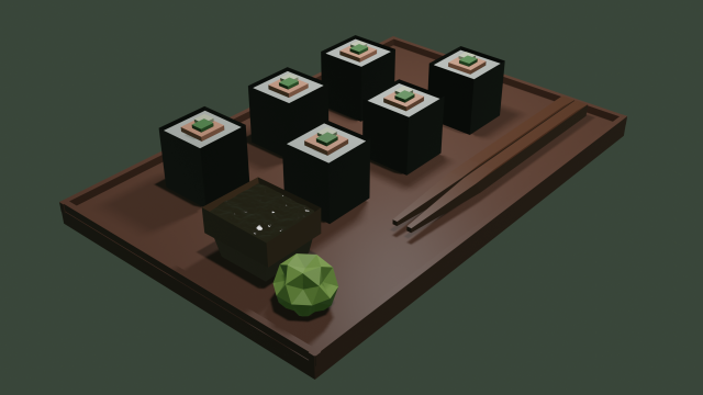 Delicious sushi Modelo 3D .c4d .max .obj .3ds .fbx .stl .blend 