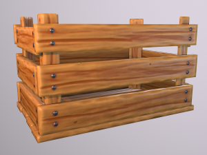 Stylized wood crate 3D Model
