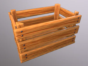 Stylized wood crate 3D Model
