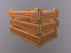 Stylized wood crate 3D Model