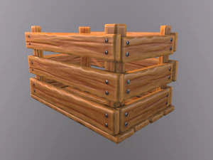 Stylized wood crate 3D Model