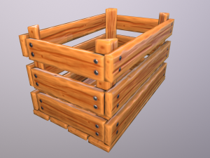 Stylized wood crate 3D Model