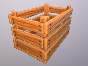 Stylized wood crate 3D Model
