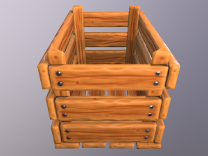 Stylized wood crate 3D Model