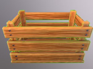 Stylized wood crate 3D Model