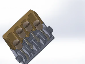 4 स्ट्रोक इंजन 3D मॉडल