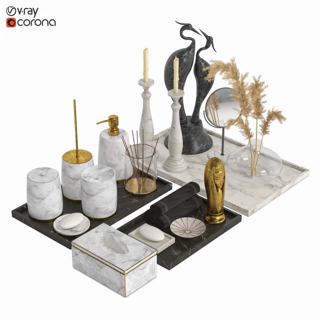 Bathroom accessories 1 Model 3D .c4d .max .obj .3ds .fbx .stl .blend 